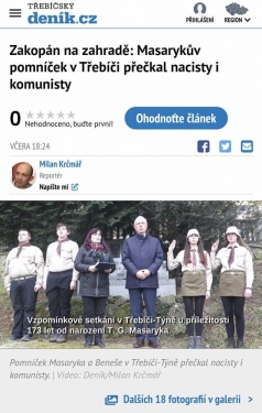O vzpomínkovém setkání v Třebíčském deníku