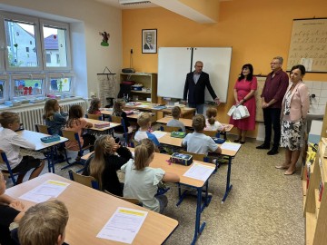 Vítání prvňáčků a žáků na Základní škole Kouty na Třebíčsku