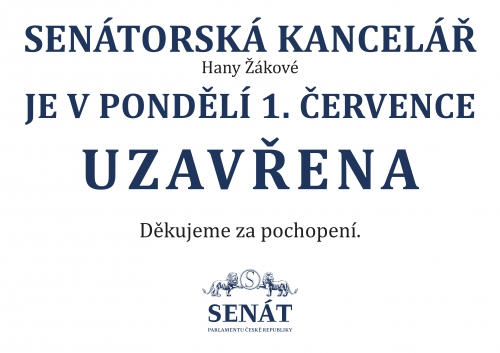 Senátorská kancelář uzavřena