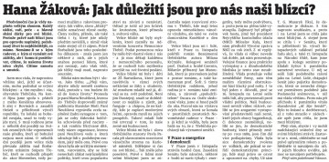 Jak důležití jsou pro nás naši blízcí? Jak důležití jsou pro nás naši blízcí?