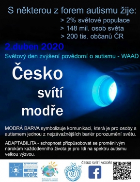 Česko svítí modře - kampaň Naděje pro Autismus